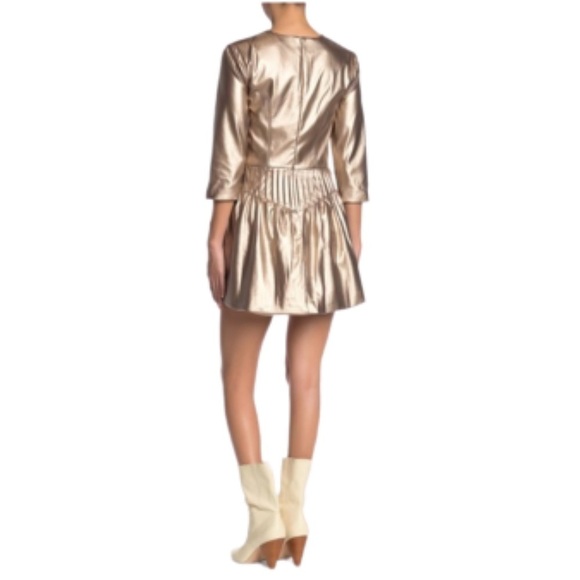 Tularosa | Margo Dress In Sandstone Brown Metallic - Picture 9 of 10